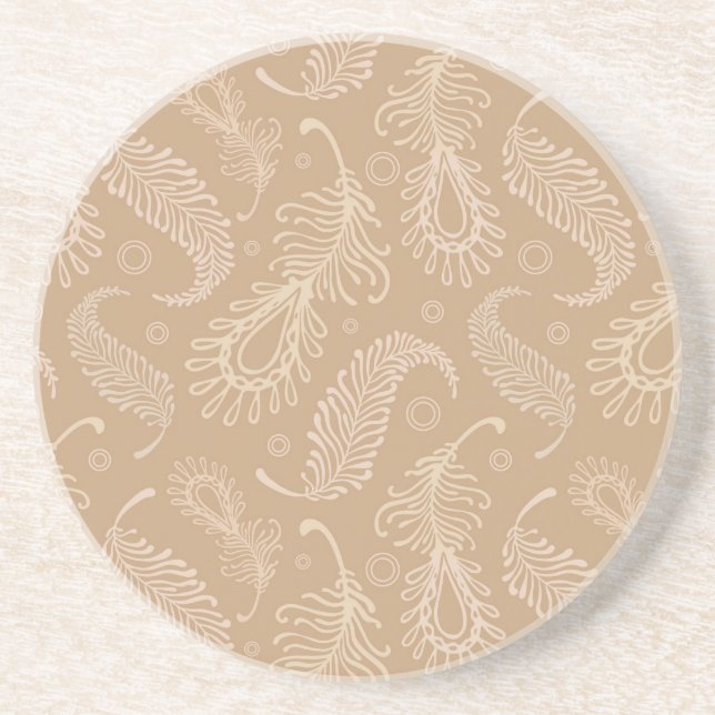 Retro-feater-pale-pattern Coaster (Front)
