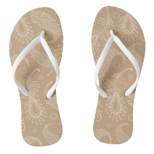 Retro-feater-pale-pattern Flip Flops
