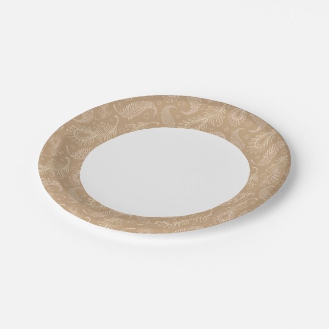 Retro-feater-pale-pattern Paper Plate (Angled)