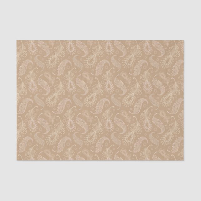 Retro-feater-pale-pattern Tissue Paper (Front)