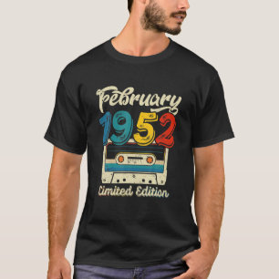 Retro February 1952 Cassette Tape 70Th Birthday De T-Shirt