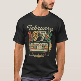 Retro February 1972 Cassette Tape 50Th Birthday De T-Shirt