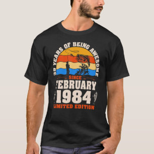 Retro February 1984 39 Year Old Fishing 39th Birt T-Shirt