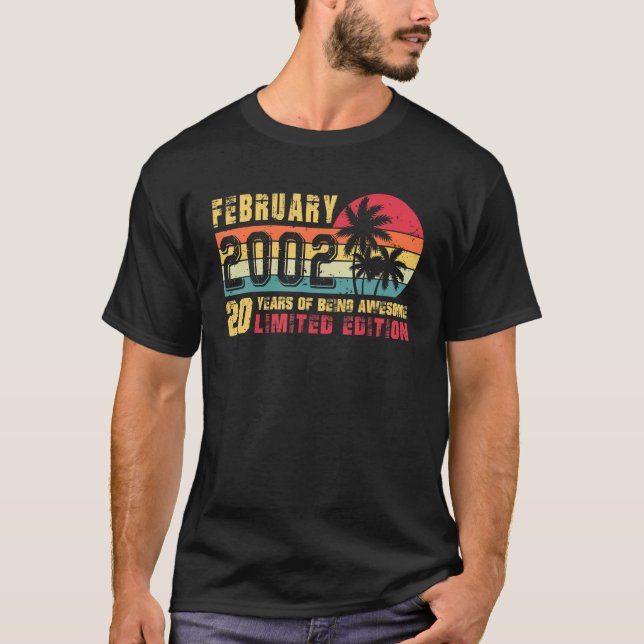 Retro February 2002 20 Years Old   20th B day T-Shirt (Front)