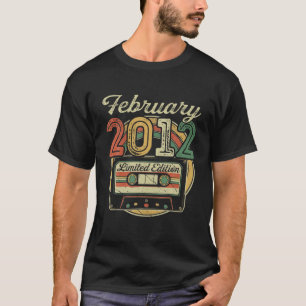 Retro February 2012 Cassette Tape 10Th Birthday De T-Shirt