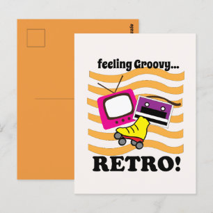 Retro Feeling Groovy Retro Postcard