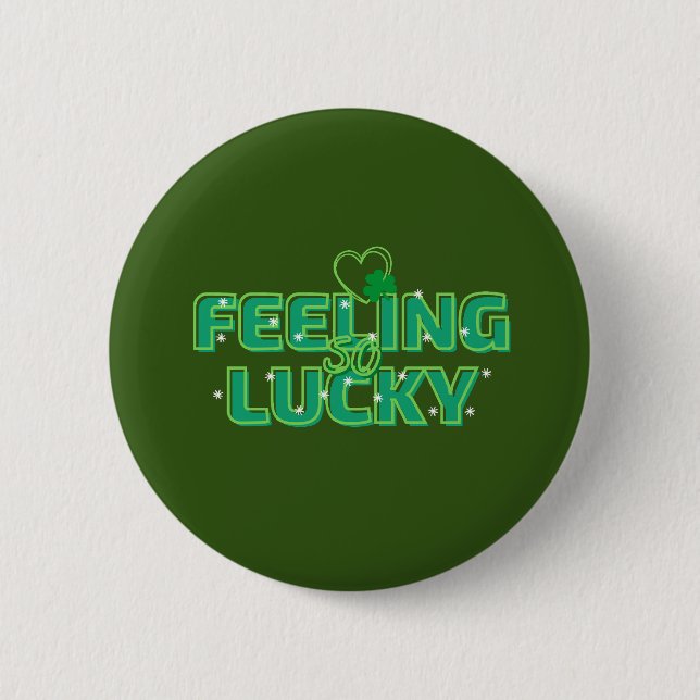 Retro Feeling Lucky St Patrick's Day   6 Cm Round Badge (Front)