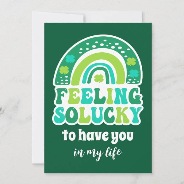 Retro Feeling so Lucky St. Patrick's Day Card (Front)