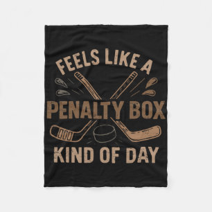 Retro Feels Like A Penalty Box Kind Of Day Hockey  Fleece Blanket