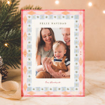 Retro Feliz Navidad Colourful Christmas Photo