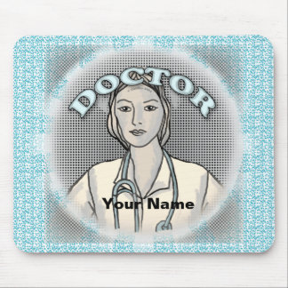 Retro female doctor mouse mat