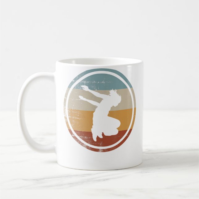Retro Female Parkour Runner Design Freerunning Par Coffee Mug (Left)