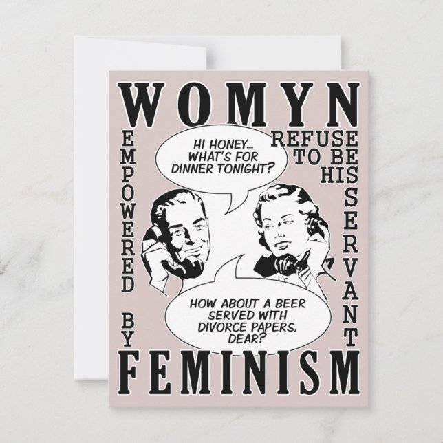 Retro Feminist Humor Divorce Party invitations (Front)