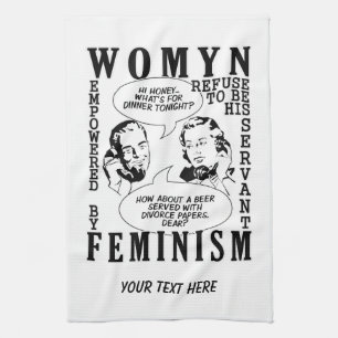 Retro Feminist Humor hand towels