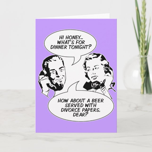 Retro Feminist Humour greeting cards (Front)