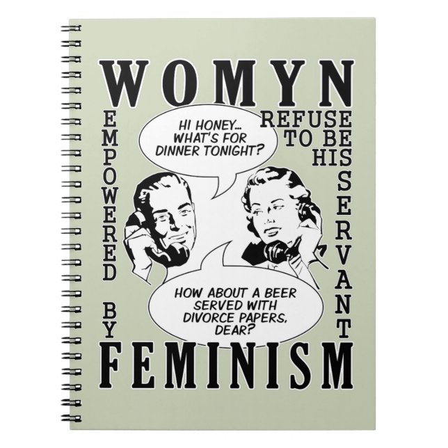 Retro Feminist Humour notebook (Front)