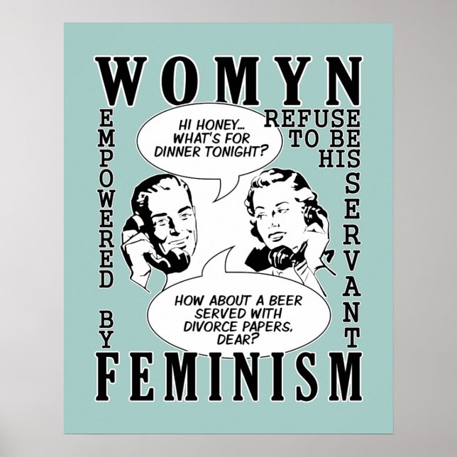Retro Feminist Humour poster (Front)