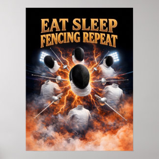 Retro Fencing Bootleg Art Poster