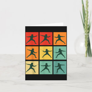 Retro Fencing For Christmas Srty Fencer Athlete  Card
