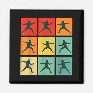 Retro Fencing For Christmas Srty Fencer Athlete Magnet