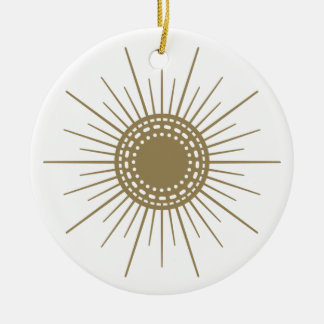 Retro Fennel Sunburst Ceramic Circle Ornament