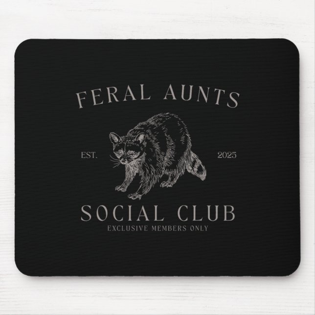 Retro Feral Aunt Social Club Pregnancy Reveal Funn Mouse Mat (Front)