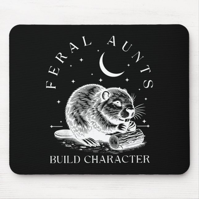 Retro Feral Aunts Build Character Funny New Aunt C Mouse Mat (Front)