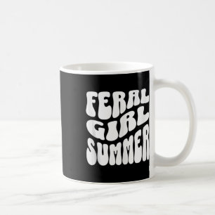 Retro Feral Girl Summer Groovy Mum Aunt Women Teen Coffee Mug