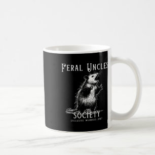 Retro Feral Uncle Society Funny Opossum Lovers Fat Coffee Mug