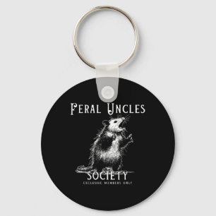 Retro Feral Uncle Society Funny Opossum Lovers Fat Key Ring