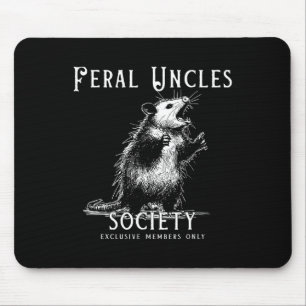 Retro Feral Uncle Society Funny Opossum Lovers Fat Mouse Mat