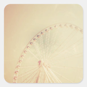Retro Ferris Wheel Square Sticker