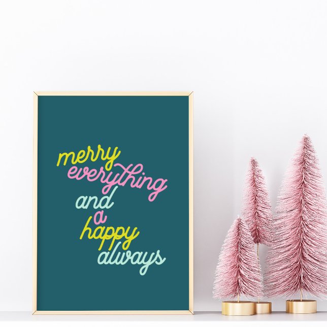Retro Festive Colorful Christmas Holiday Quote Poster (Creator Uploaded)