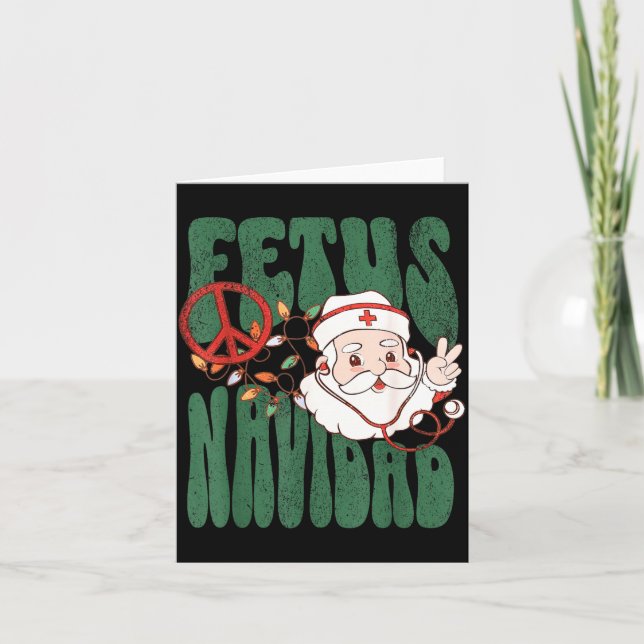 Retro Fetus Navidad Santa Claus Christmas Obgyn Nu Card (Front)