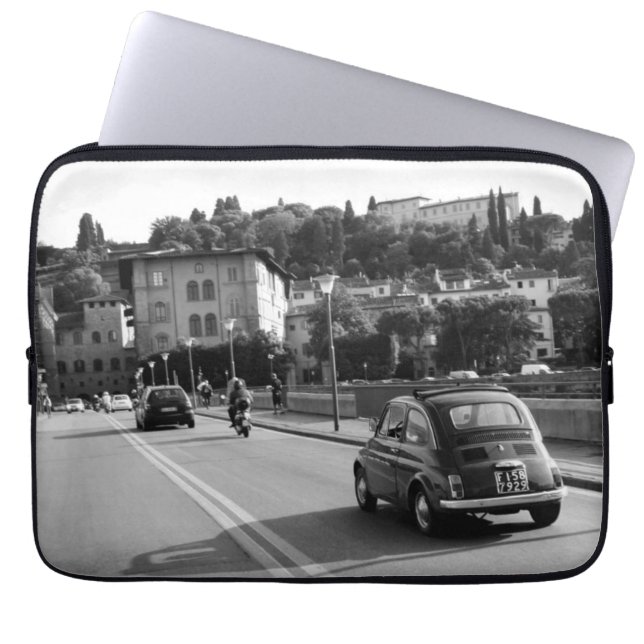 Retro Fiat 500 in Florence Laptop Sleeve (Front)