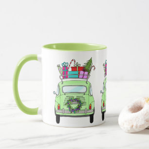 Retro Fiat 500 with Christmas Gifts Mug