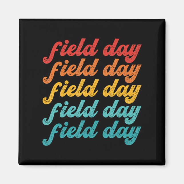 Retro Field day  yellow field day games teachers k Magnet (Front)