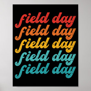 Retro Field day yellow field day games teachers k Poster