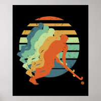 Retro Field Hockey Game Player, Field Hockey Sport