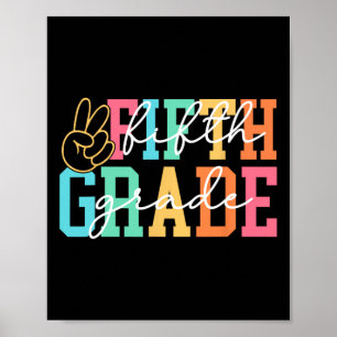 Retro Fifth Grade Preppy Back To School Teacher Gi Poster