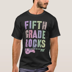 Retro FIFTH GRADE ROCKS Teacher Rockstar Team 5th  T-Shirt