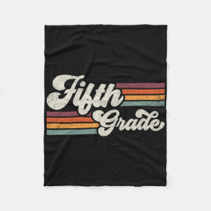 Retro Fifth Grade Teacher Ck To School Fleece Blanket