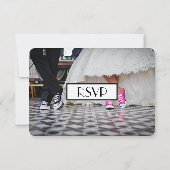 Retro Fifties Diner wedding couple RSVP (Front)