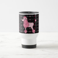 Retro Fifties Pink Poodle Travel Mug