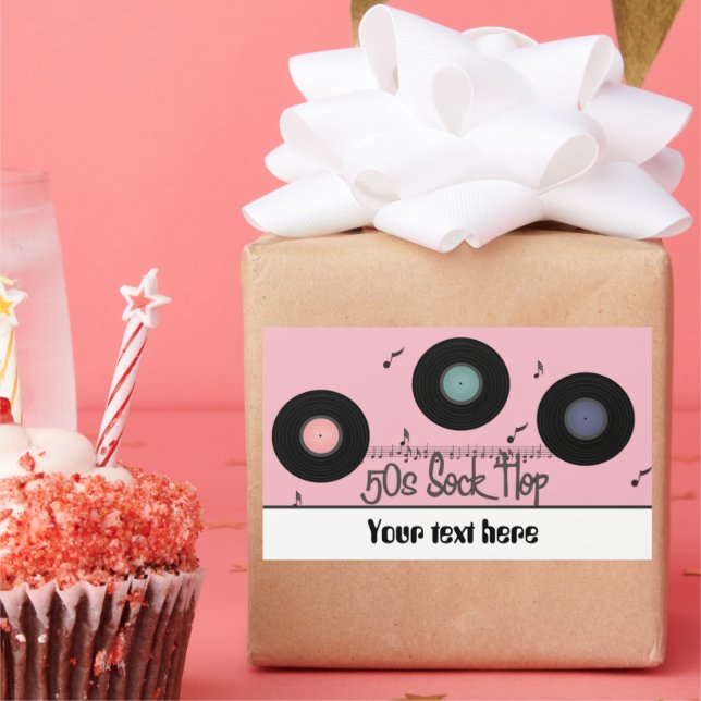 Retro Fifties sock hop party customisable sticker (Party)