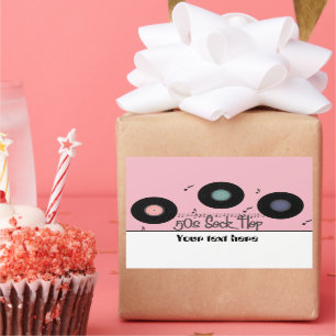 Retro Fifties sock hop party customisable sticker