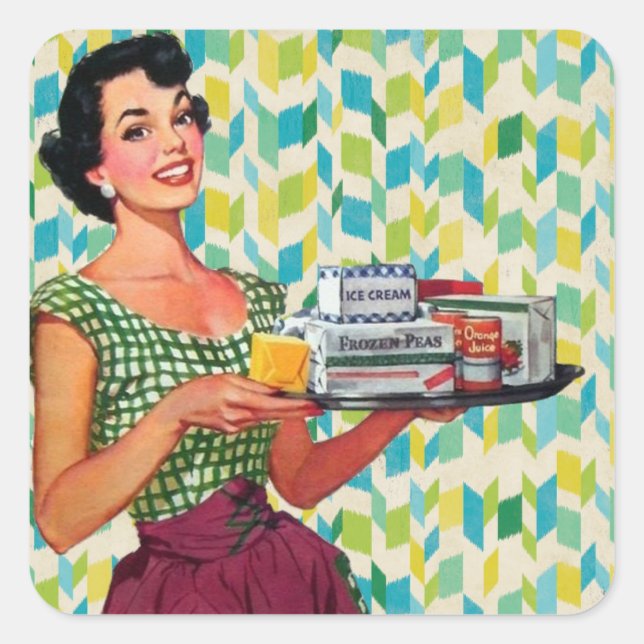 Retro  Fifties Woman Antique graphics Stickers (Front)
