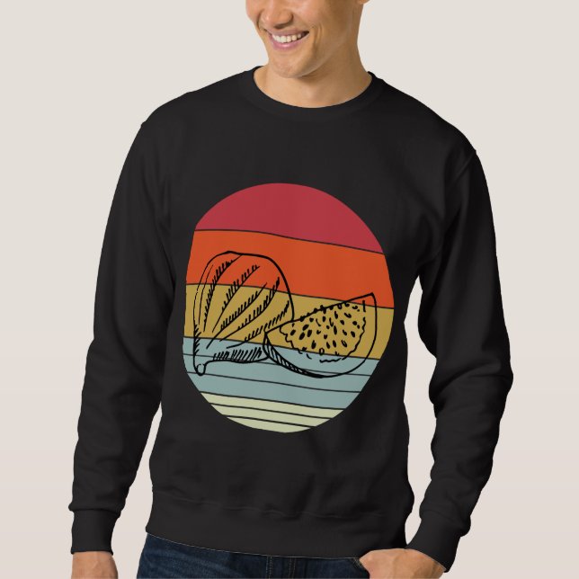 Retro Fig Design Vegetarian Figs Plant Sweatshirt (Front)