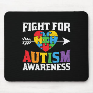 Retro Fight For Autism Awareness Puzzle Heart Funn Mouse Mat