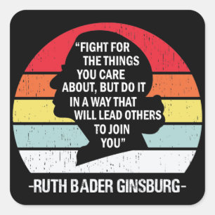 Retro Fight for the things you care about Square Sticker